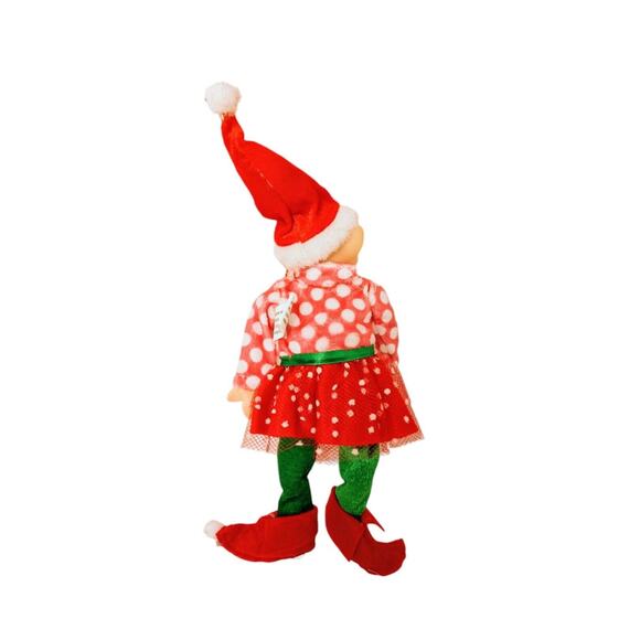 VNTG Christmas PIXIE ELF Tree Ornament Long Nose Rubber Smile Happy Knome Elves - Picture 8 of 11